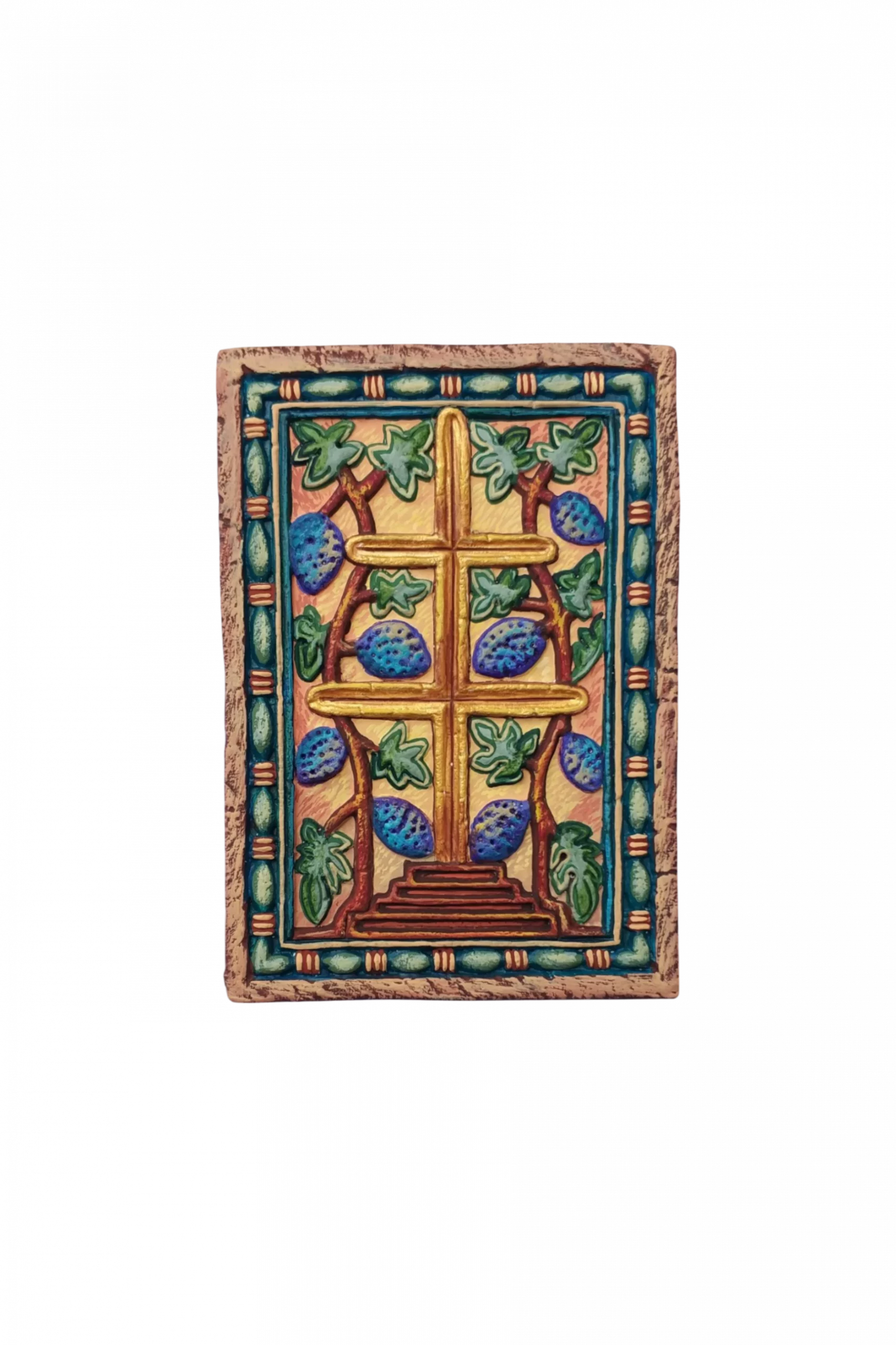 Плакетка "Крест — виноградная лоза" - Авторская роспись