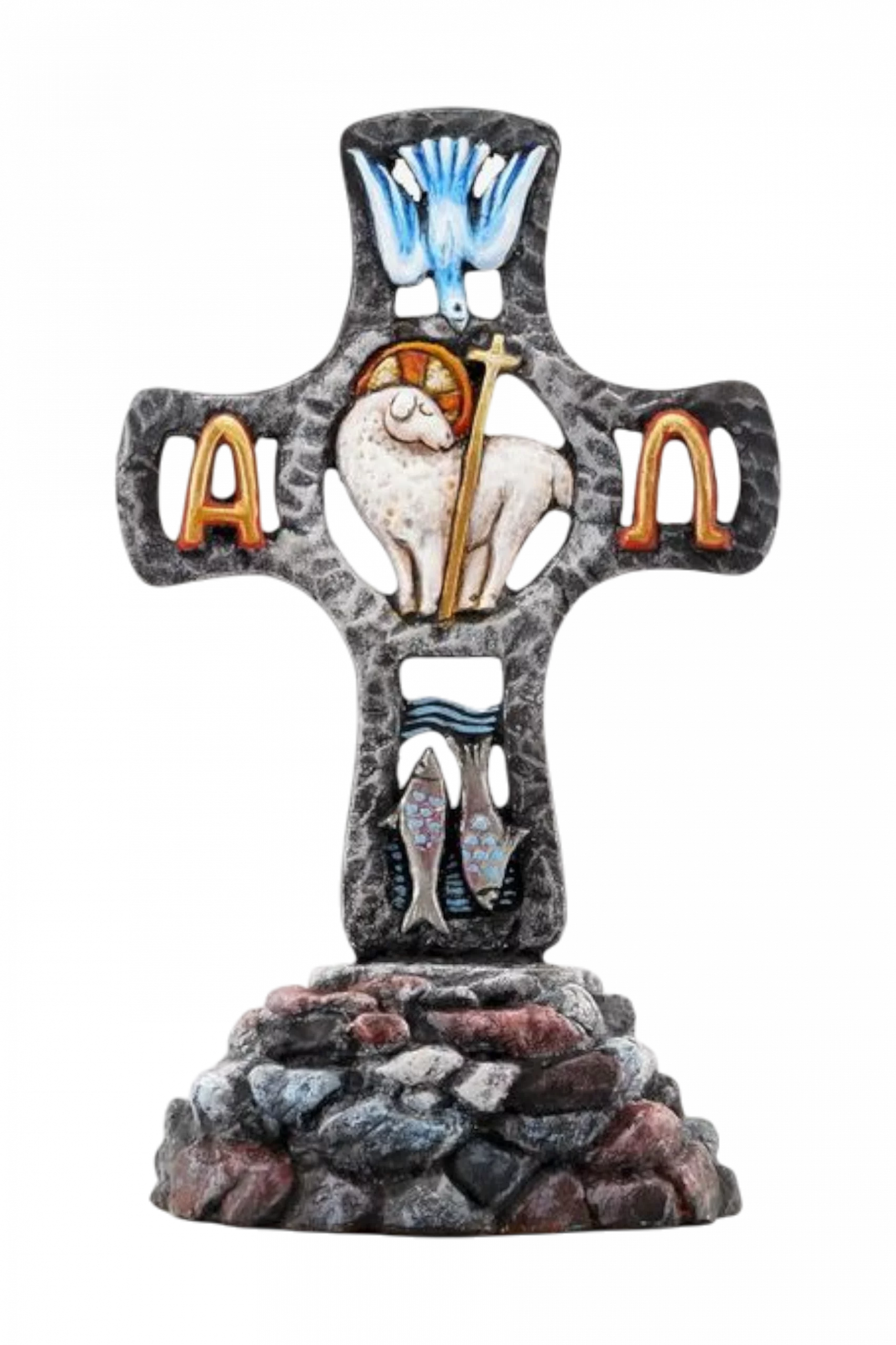 Крест "Альфа и Омега" на голгофе - Авторская роспись Крест "Альфа и Омега" на голгофе - Авторская роспись