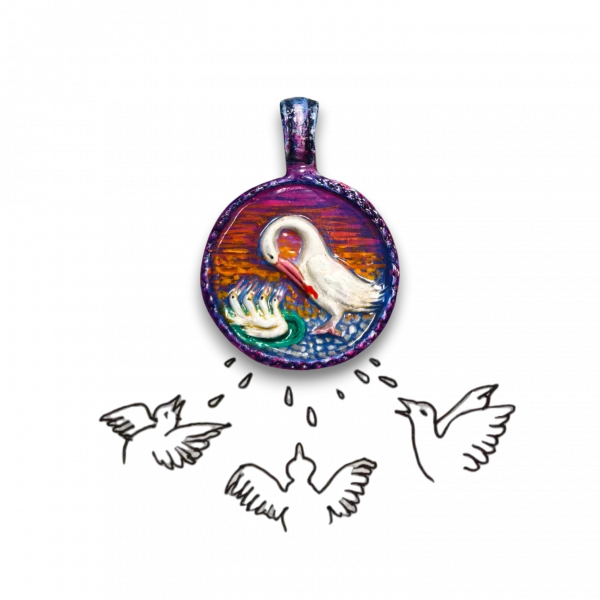 Медальон "Пеликан" - Авторская роспись