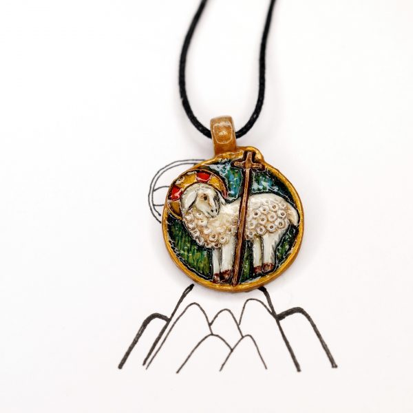 Медальон "Агнец Божий" - Авторская роспись