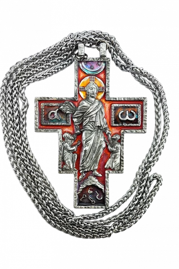 Крест священника "Я есмь Воскресение и Жизнь" - Эмаль