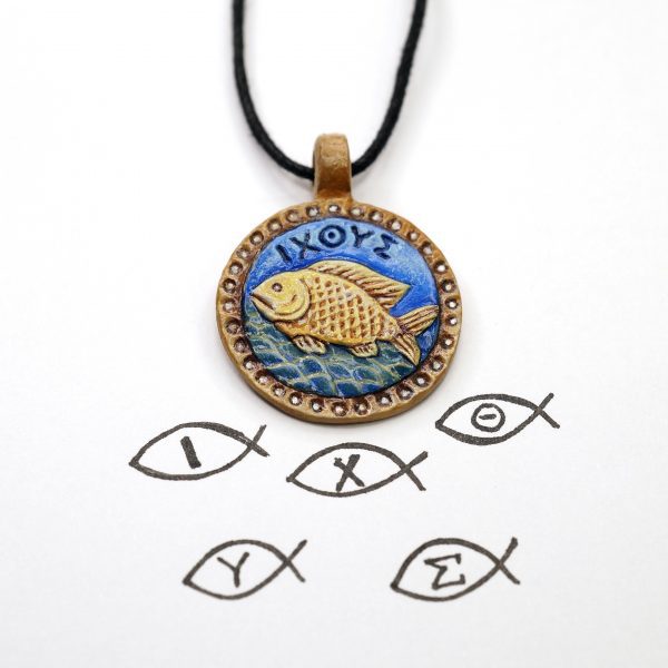 Медальон "Рыба ИХТИС" - Авторская роспись