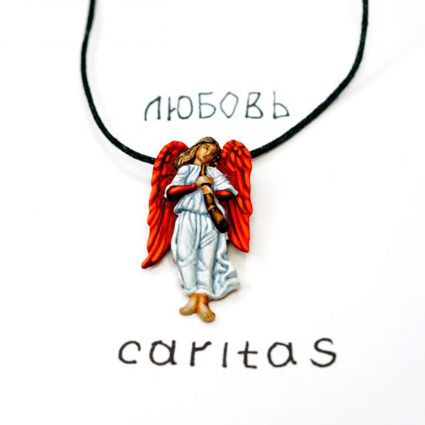 Медальон «Ангел-музыкант Любовь» - Авторская роспись