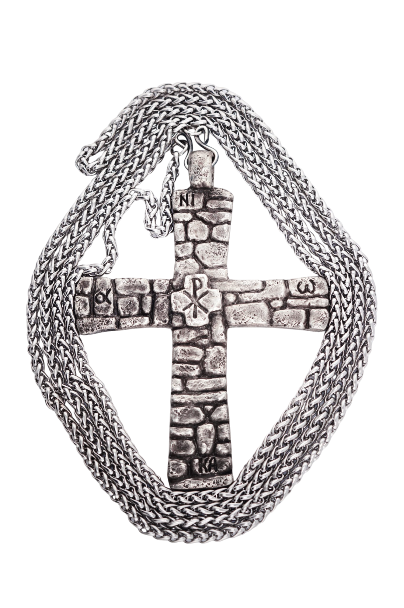 Крест священника "Бог мой - твердыня убежища моего" - Пьютер