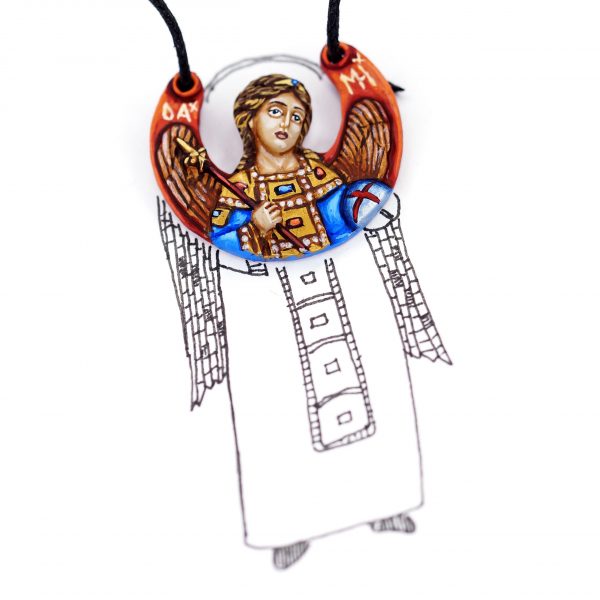 Медальон "Архангел Михаил" - Авторская роспись