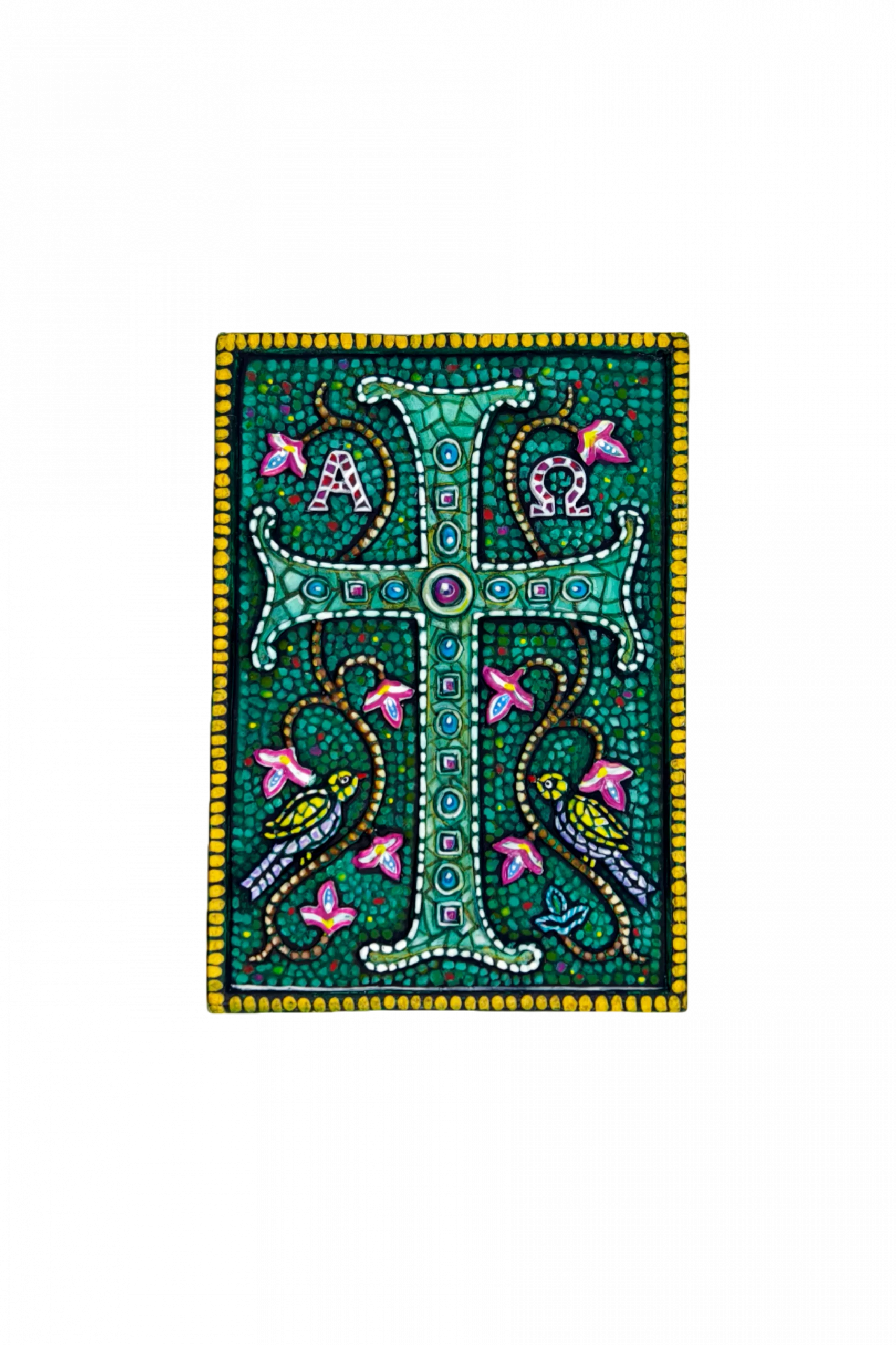 Плакетка "Крест - украшение церкви" - Эксклюзивная роспись