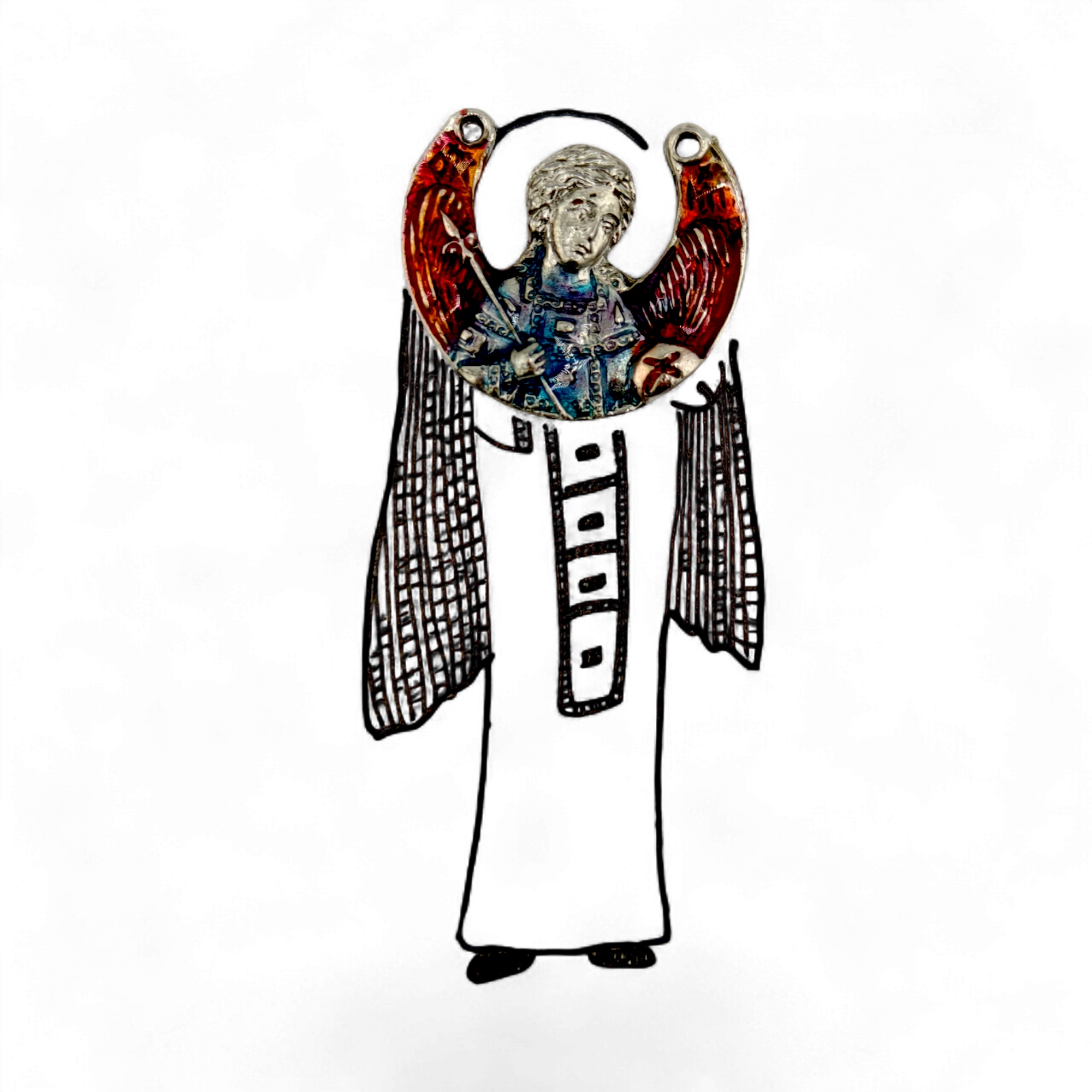 Медальон "Архангел Михаил" - Эмаль