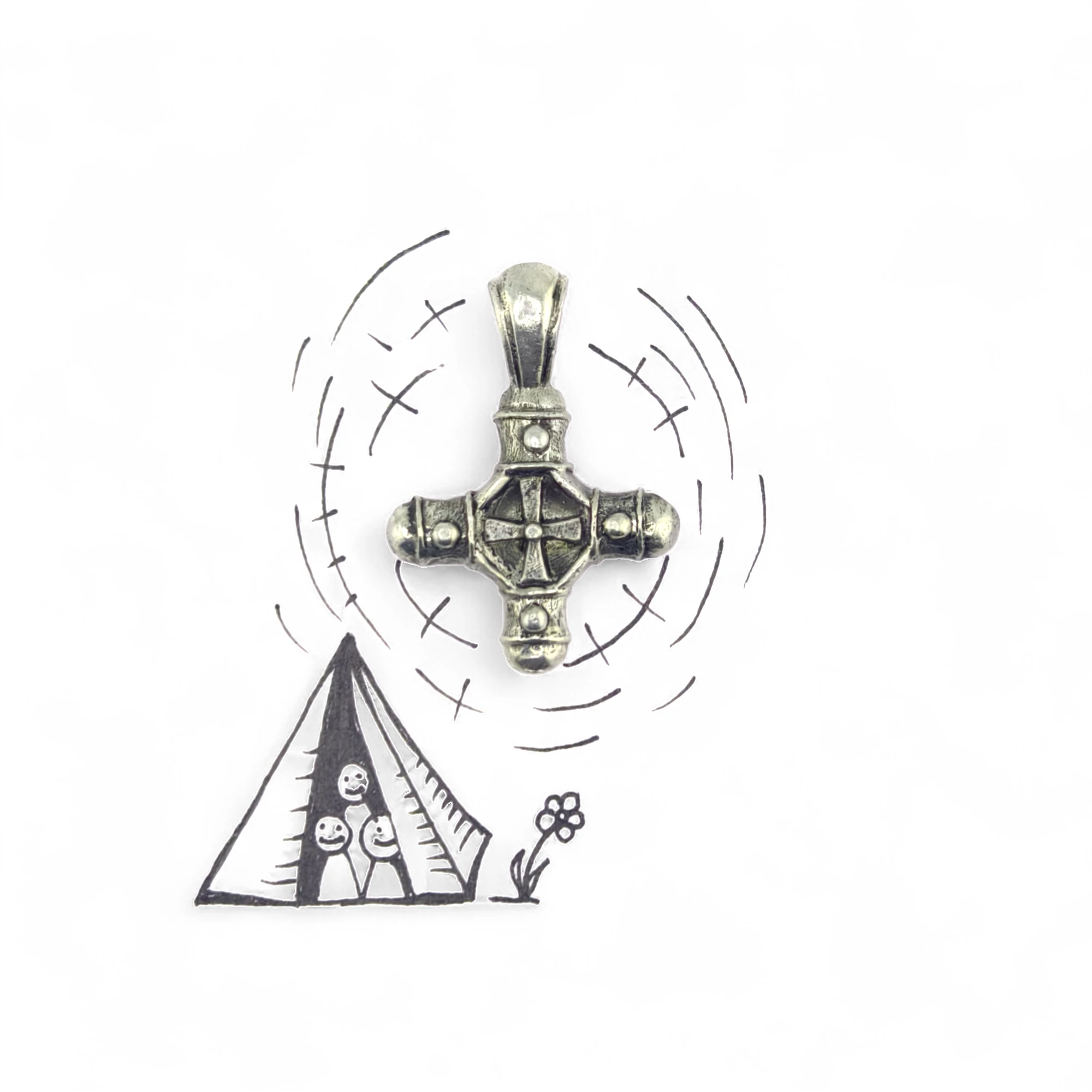 Нательный крестик "Фавор" - Чернение