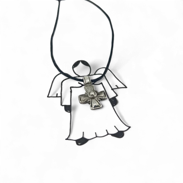 Нательный крестик "Ангел Господень" - Чернение