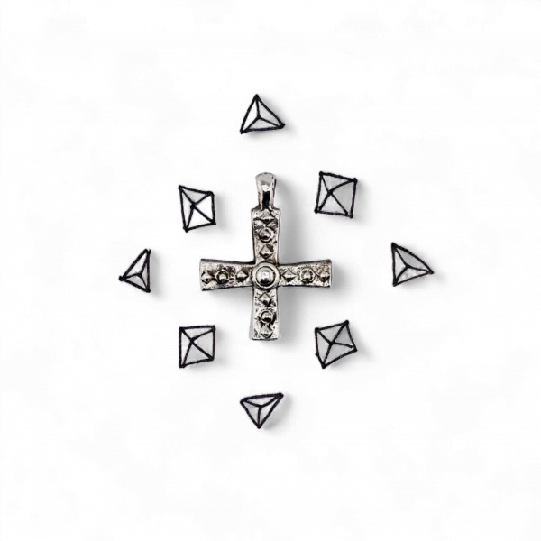Нательный крестик "Избранный" - Чернение