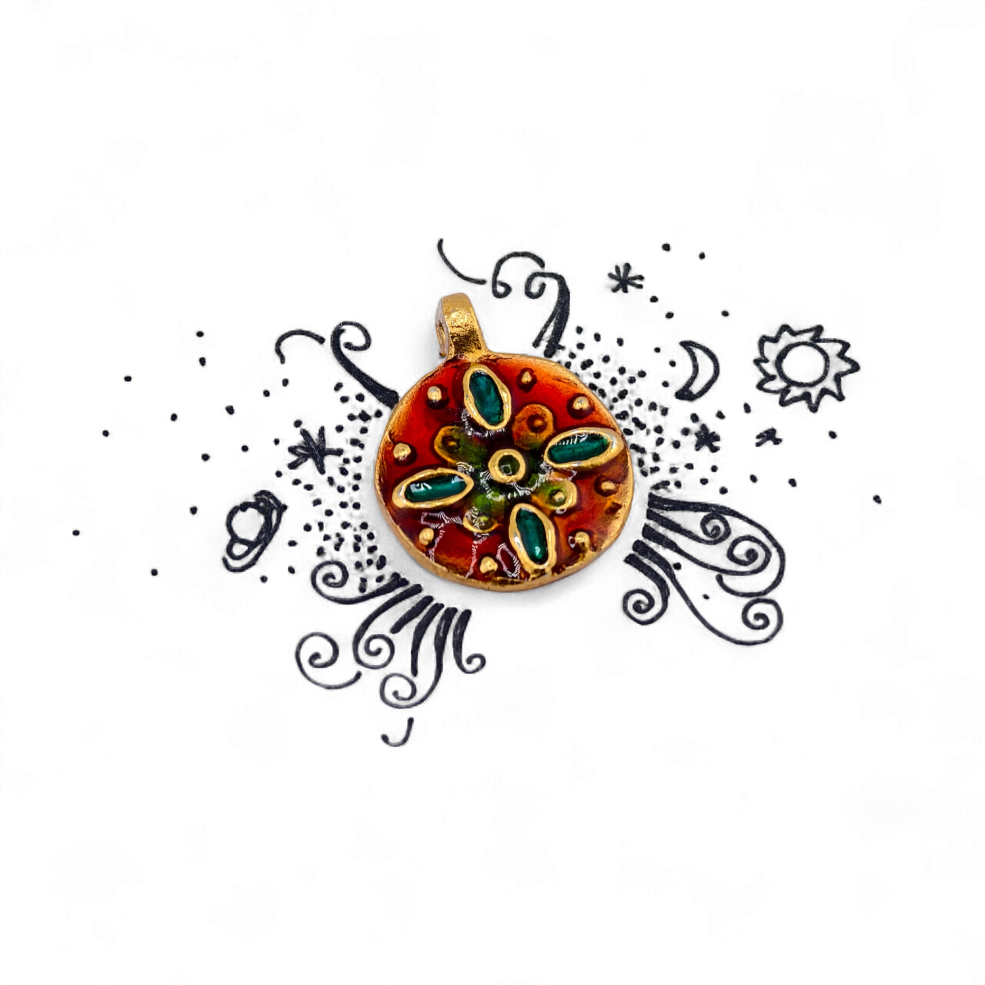 Медальон «Стремление» - Золочение и Эмаль