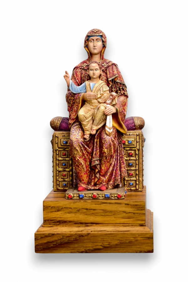 Фигура Богородица на престоле "Пристанище обездоленных" - Эксклюзивная роспись