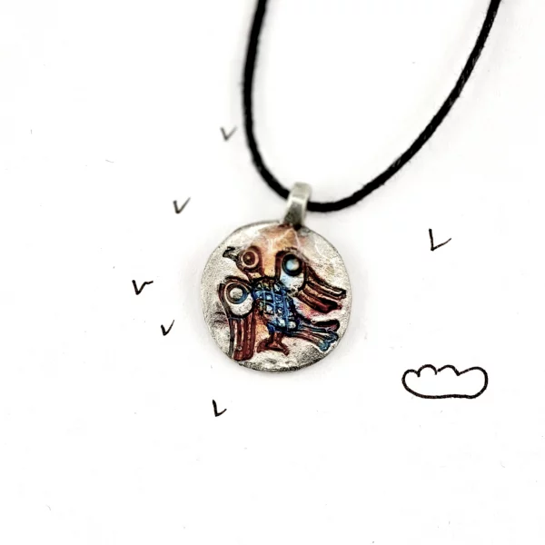 Медальон «Птица-Восхищайся» - Эмаль