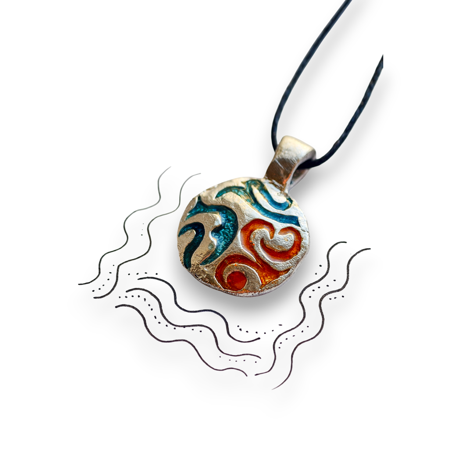 Медальон "Вода" - Эмаль