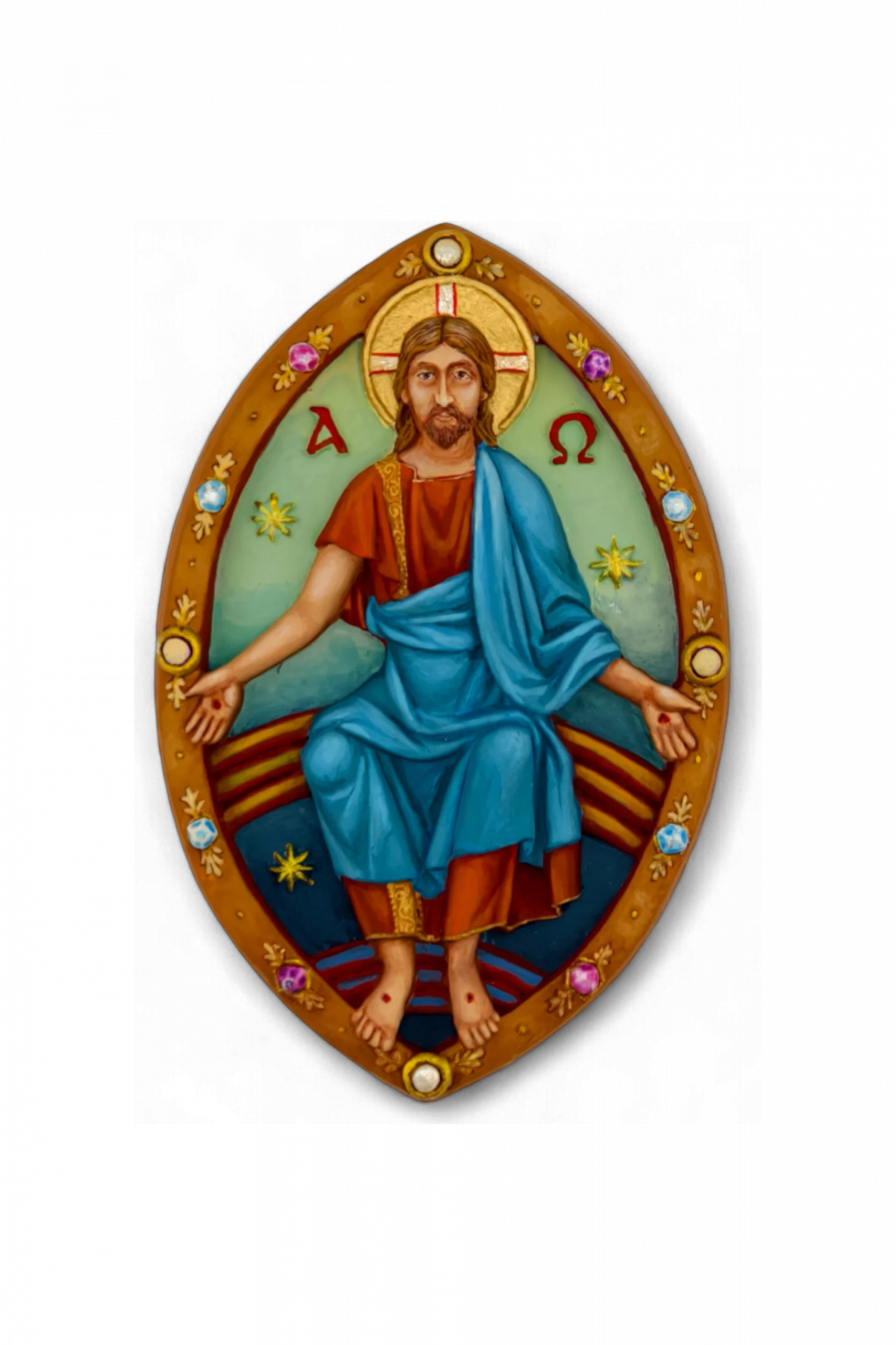 Плакетка "Вседержитель" - Без киота, Авторская роспись