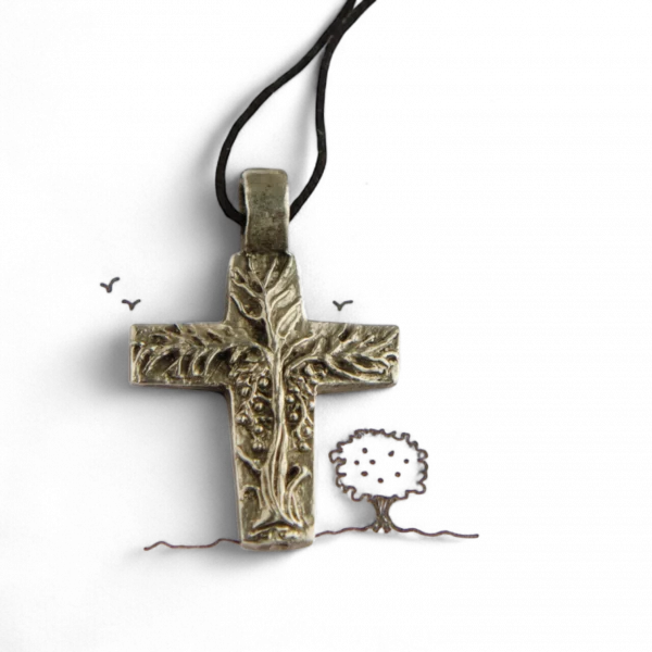 Нательный крестик "Гефсимания" - Чернение
