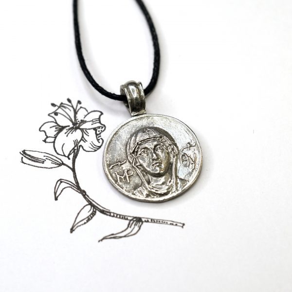 Медальон "Богородица" - Чернение