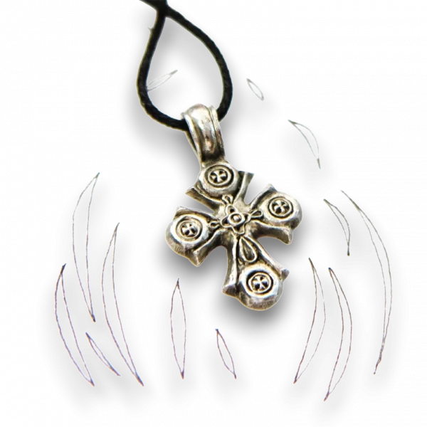 Нательный крестик "Купина неопалимая" - Чернение