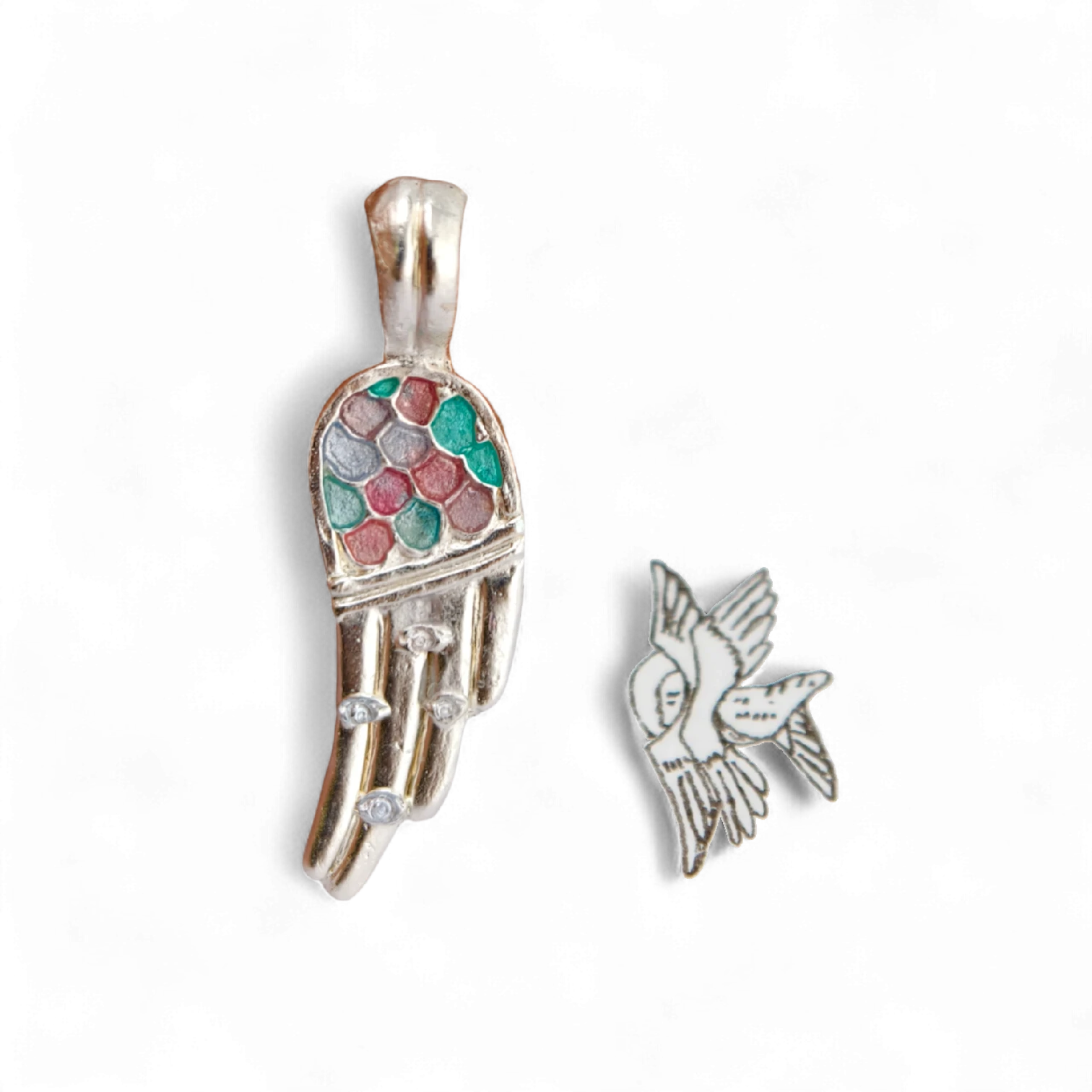 Медальон «Верная душа» - Серебрение и Эмаль