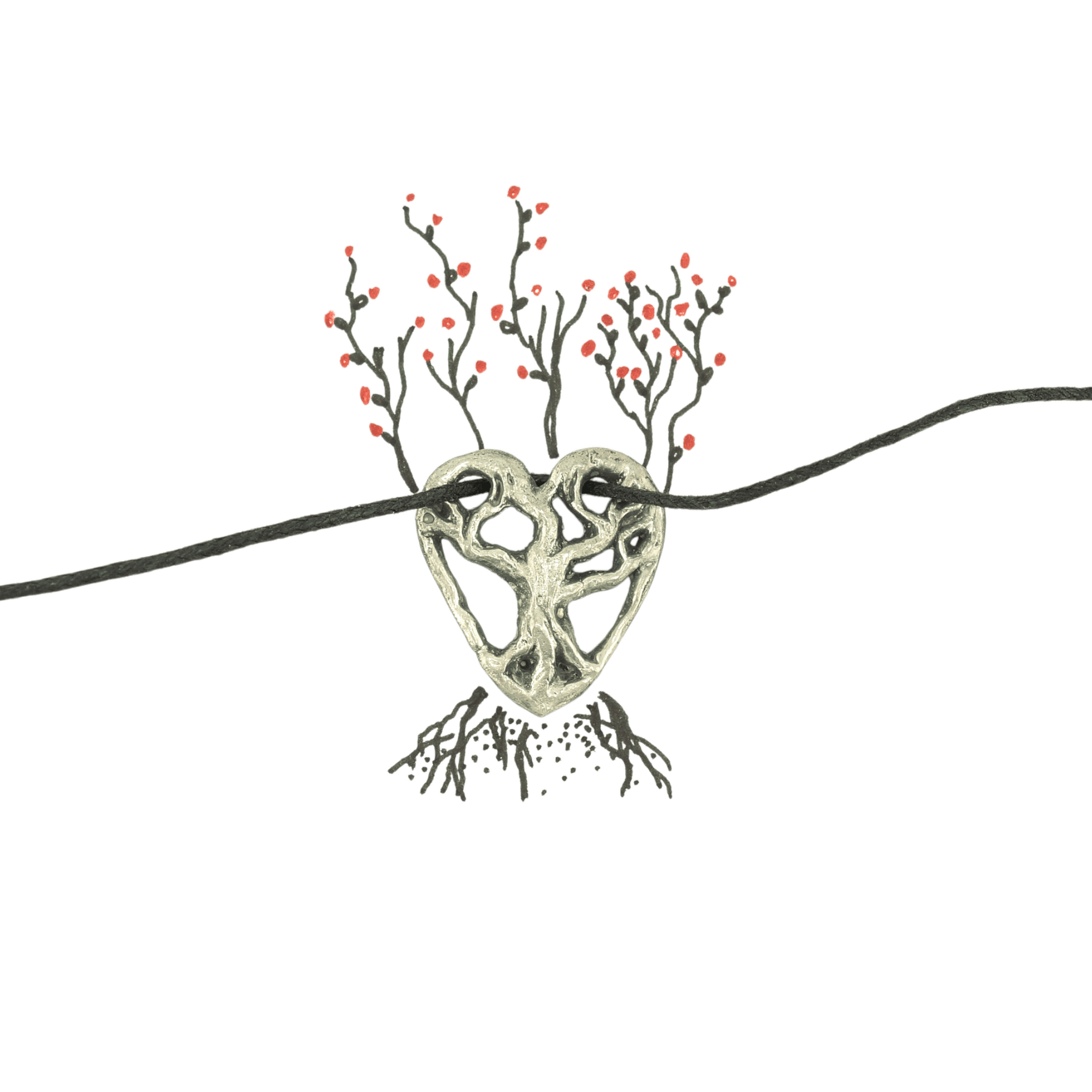 Медальон "Сердце" - Чернение