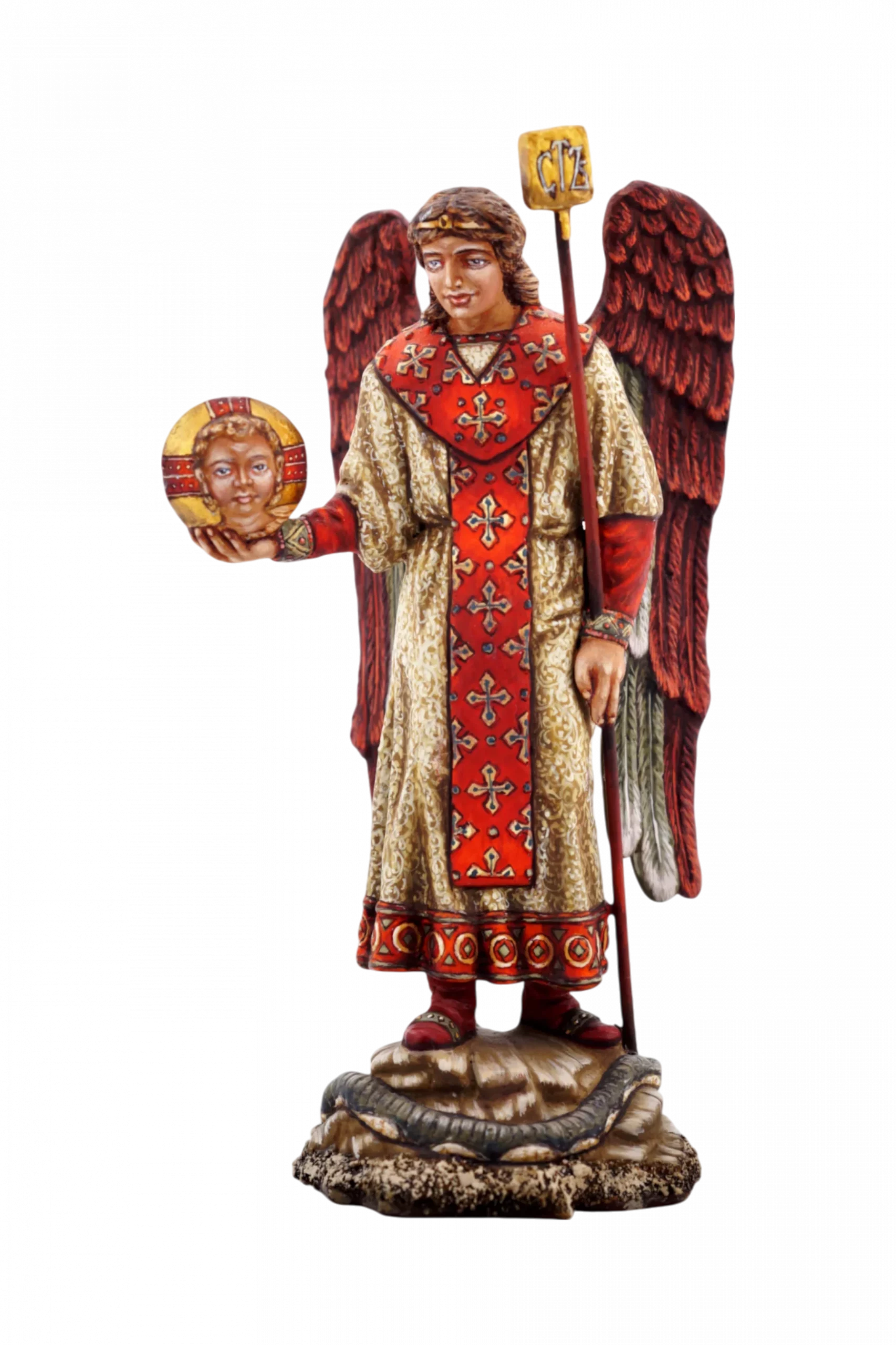 Архангел Михаил, попирающий змея - Эксклюзивная роспись