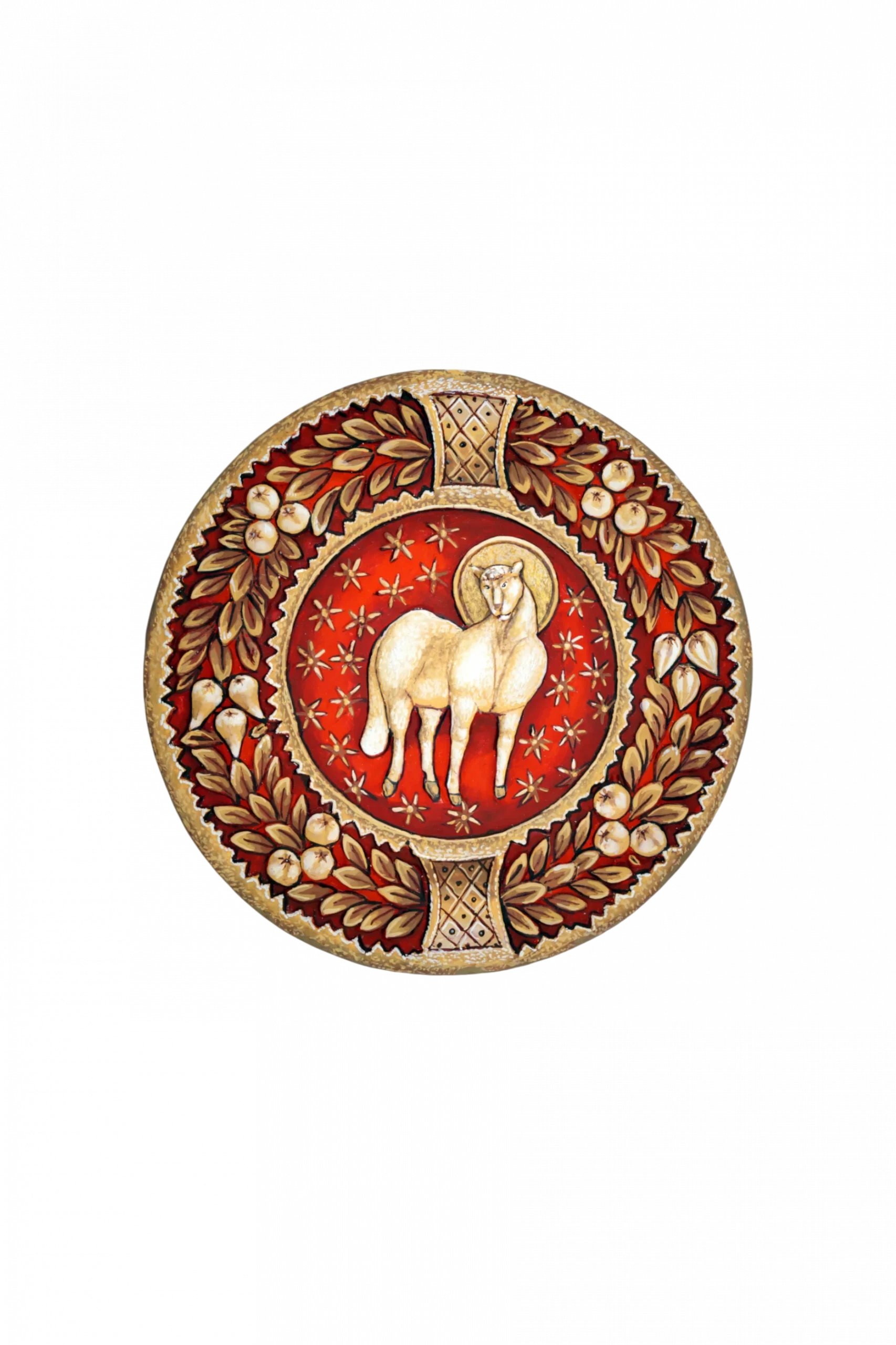 Плакетка "Agnus Dei" (Агнец Божий) - Авторская роспись