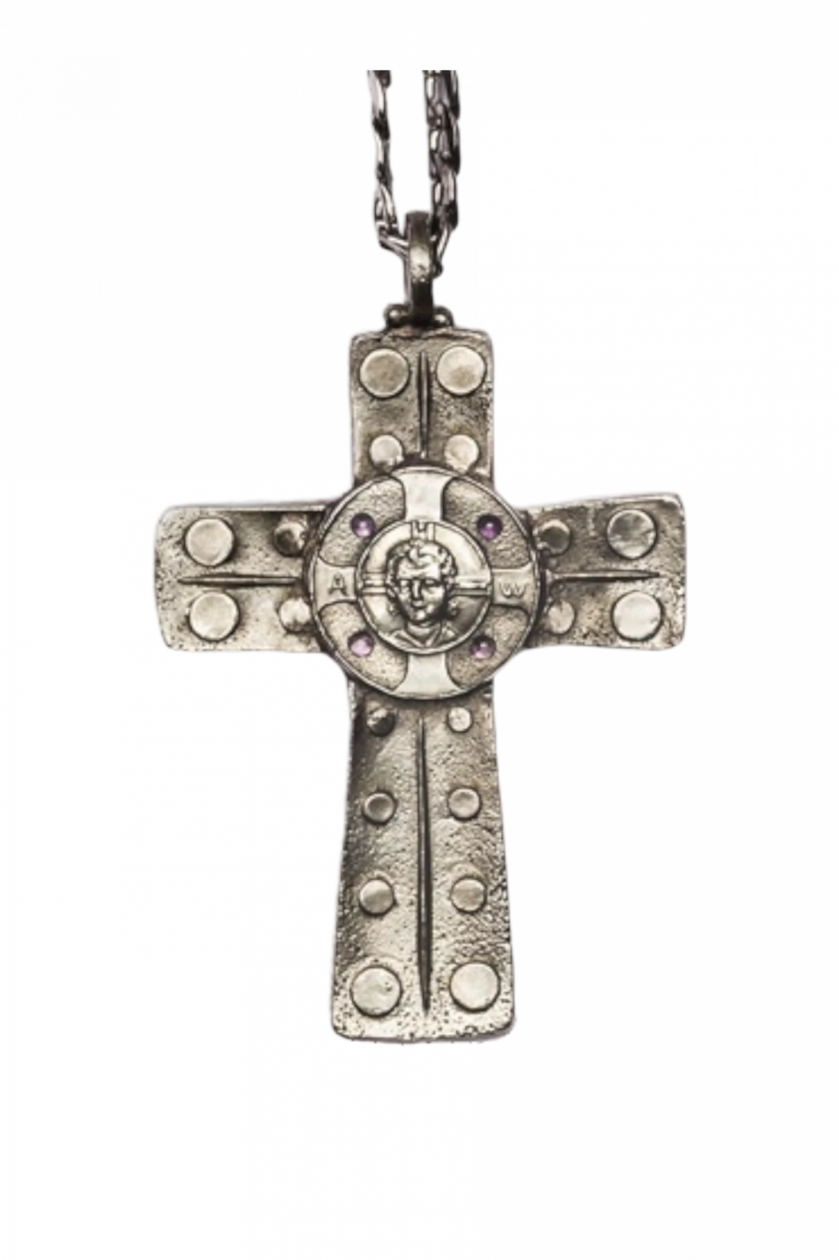 Крест священника "Древо жизни" (с медальоном) - Полудрагоценные камни