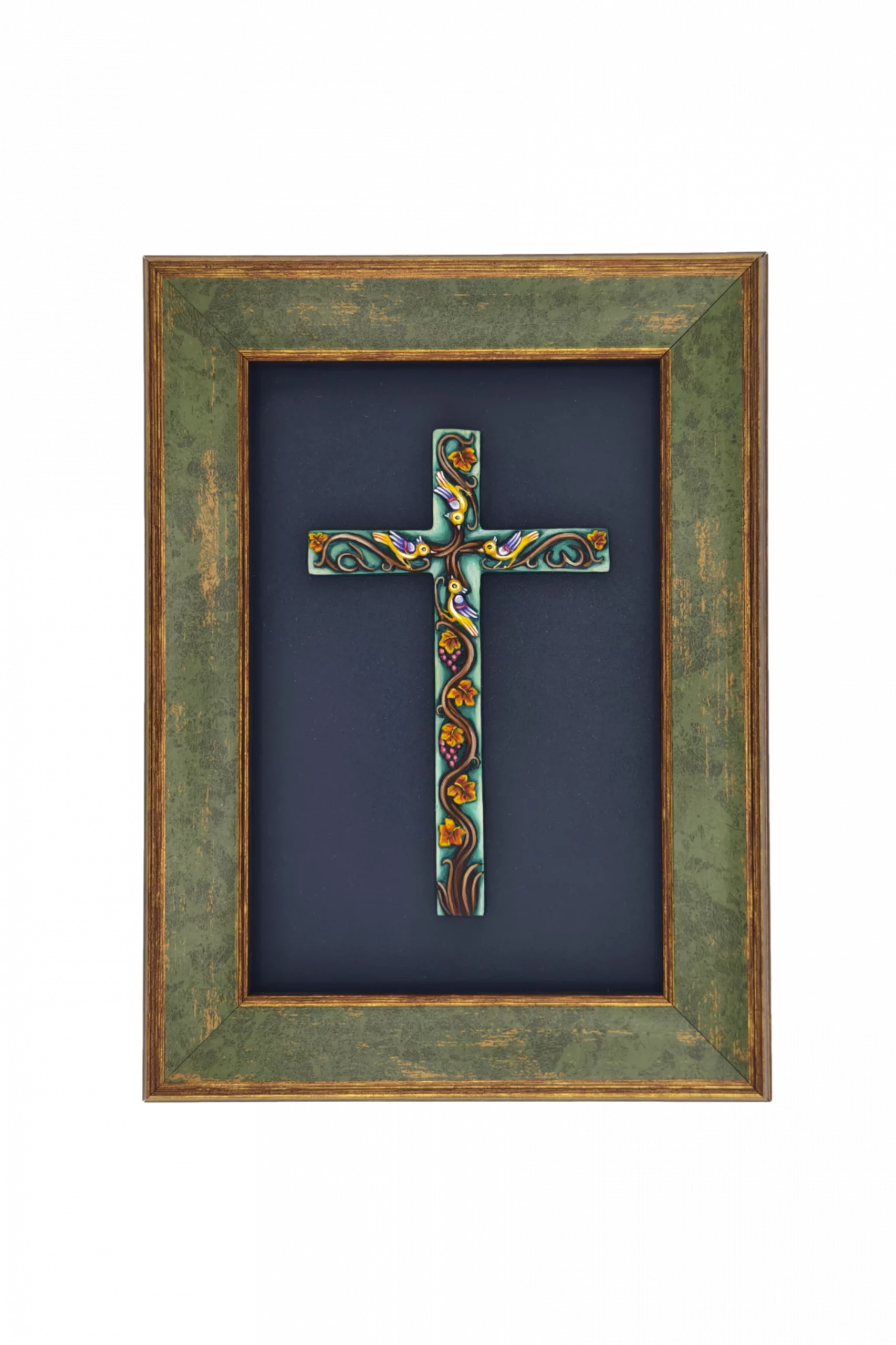 Плакетка-крест "Виноградная лоза" в рамке Плакетка-крест "Виноградная лоза" в рамке