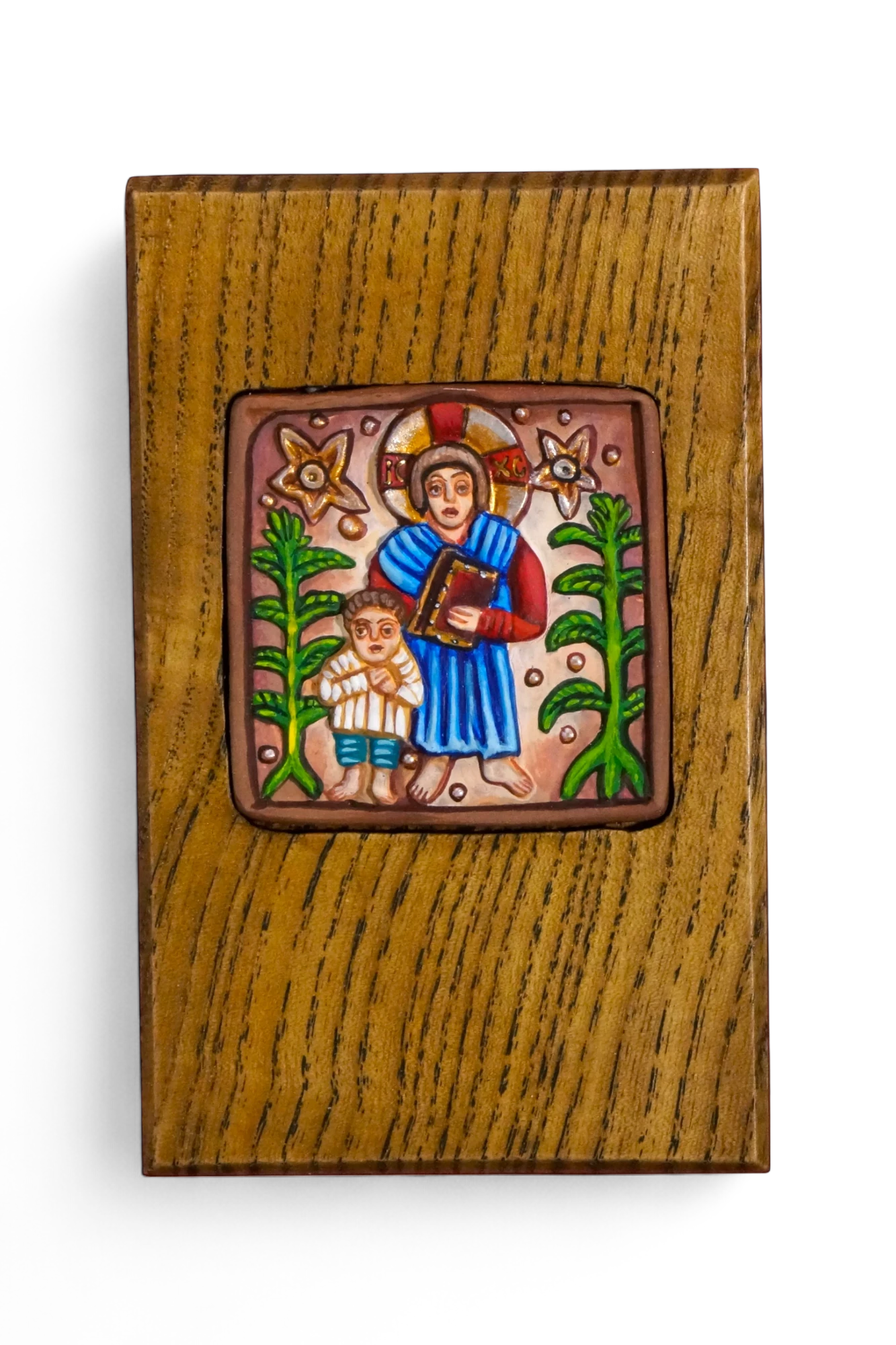 Плакетка "Христос и дети" - В киоте, Авторская роспись