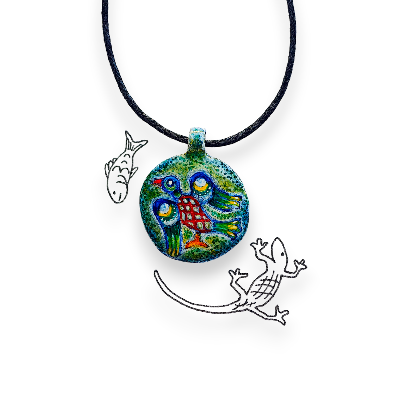 Медальон «Птица-Восхищайся» - Авторская роспись Медальон «Птица-Восхищайся» - Авторская роспись