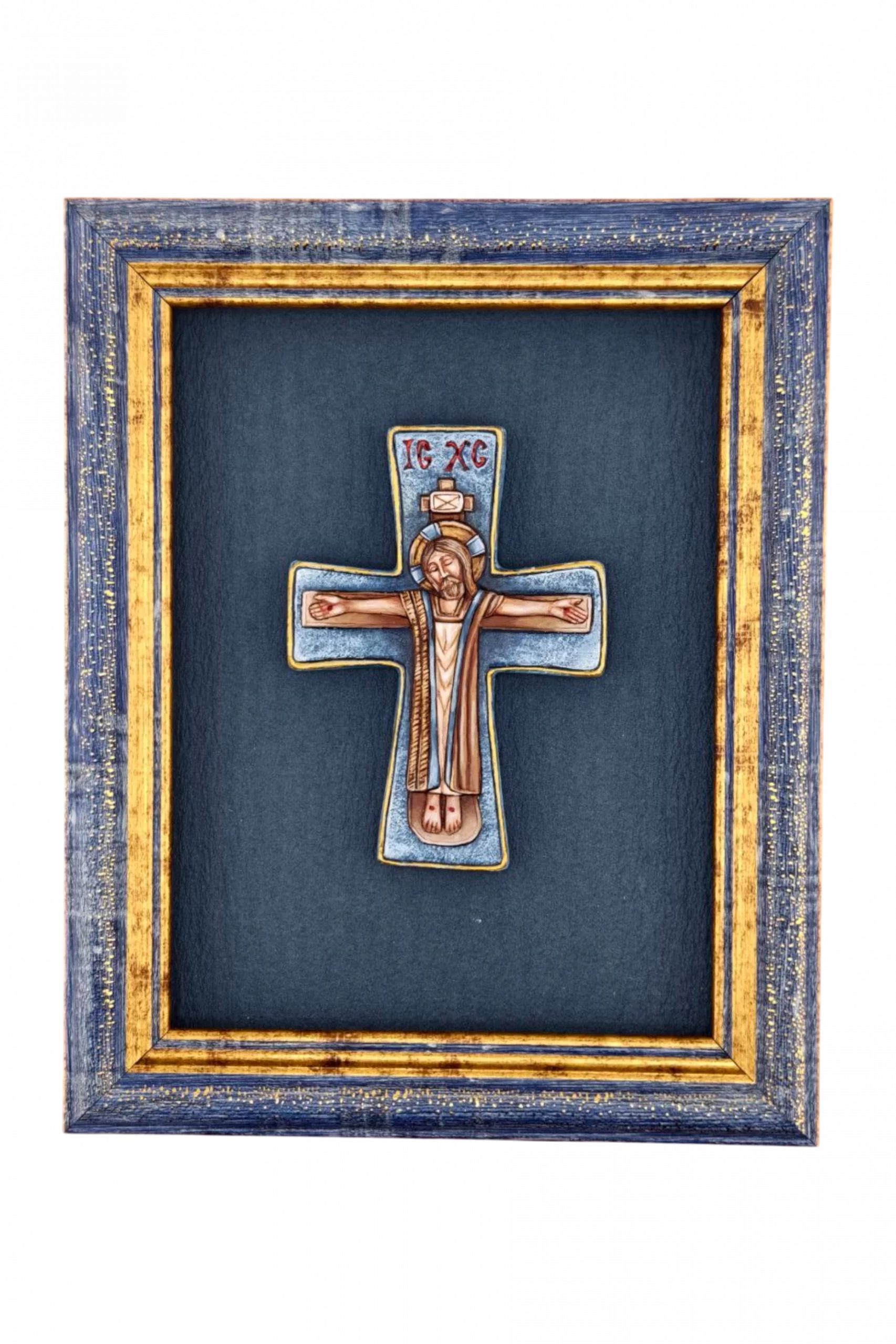 Плакетка-крест "Не бойся, только веруй" в рамке - Авторская роспись Плакетка-крест "Не бойся, только веруй" в рамке - Авторская роспись