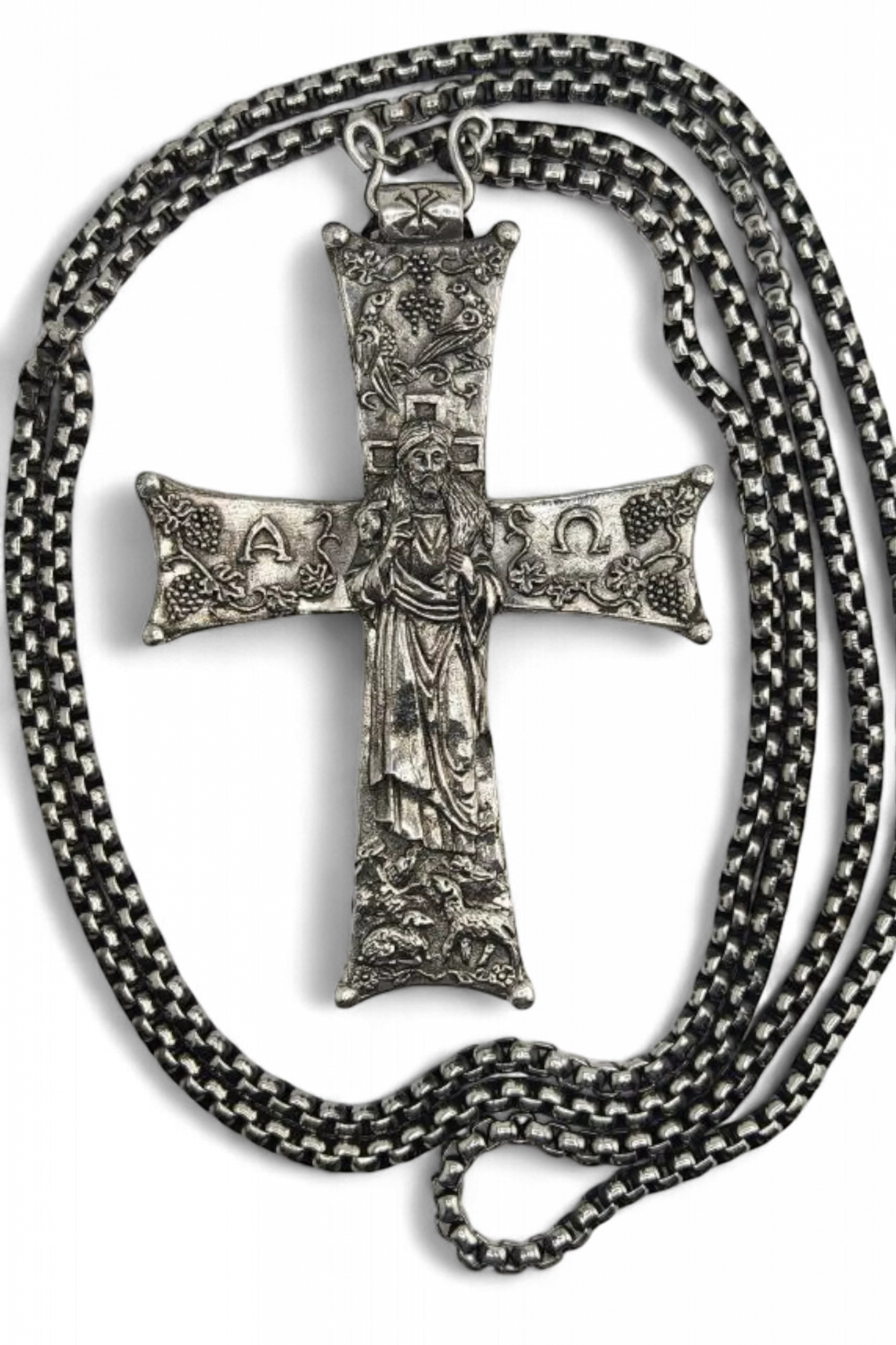 Крест священника "Господь - Пастырь мой" - Серебрение с новой цепью Крест священника "Господь - Пастырь мой" - Серебрение с новой цепью