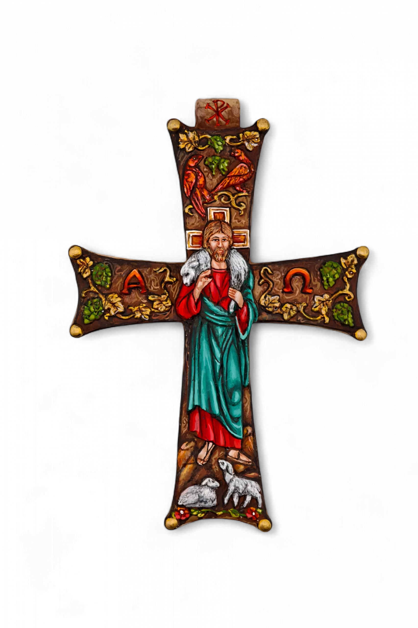 Плакетка-крест "Господь - Пастырь мой" - Авторская роспись