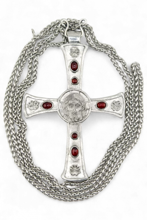 Крест священника "Прославь Сына Твоего" - Полудрагоценные камни