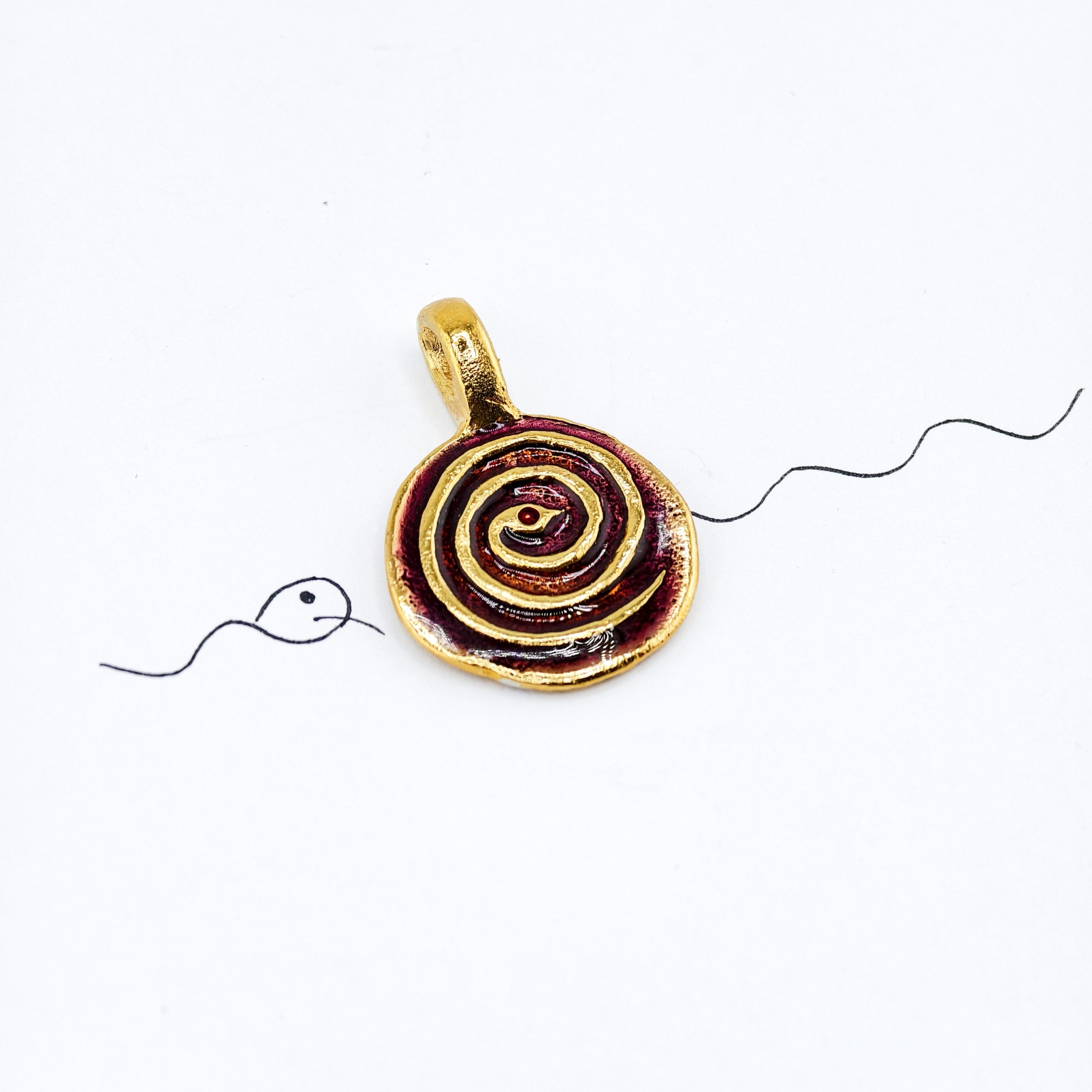 Медальон "Будьте мудры, как змеи" - Золочение и Эмаль