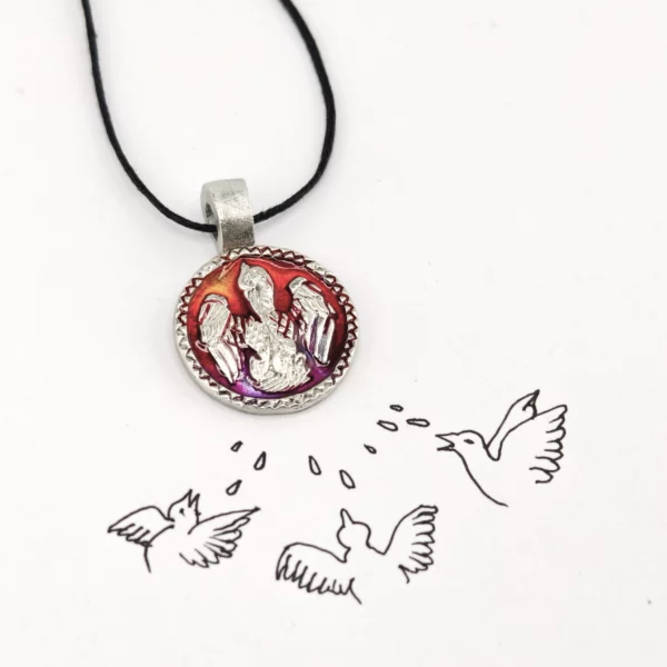 Медальон "Сердце милующее" - Эмаль