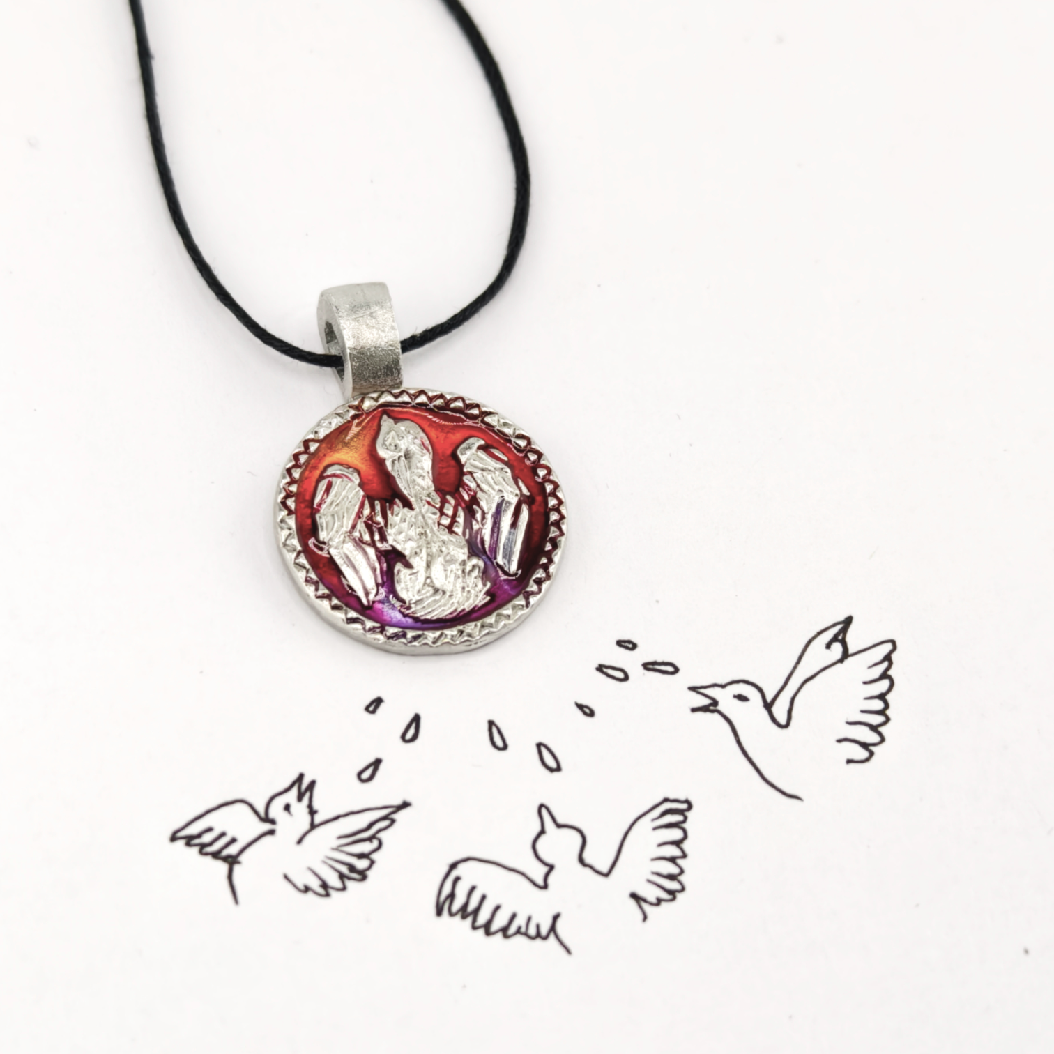 Медальон "Сердце милующее" - Эмаль Медальон "Сердце милующее" - Эмаль