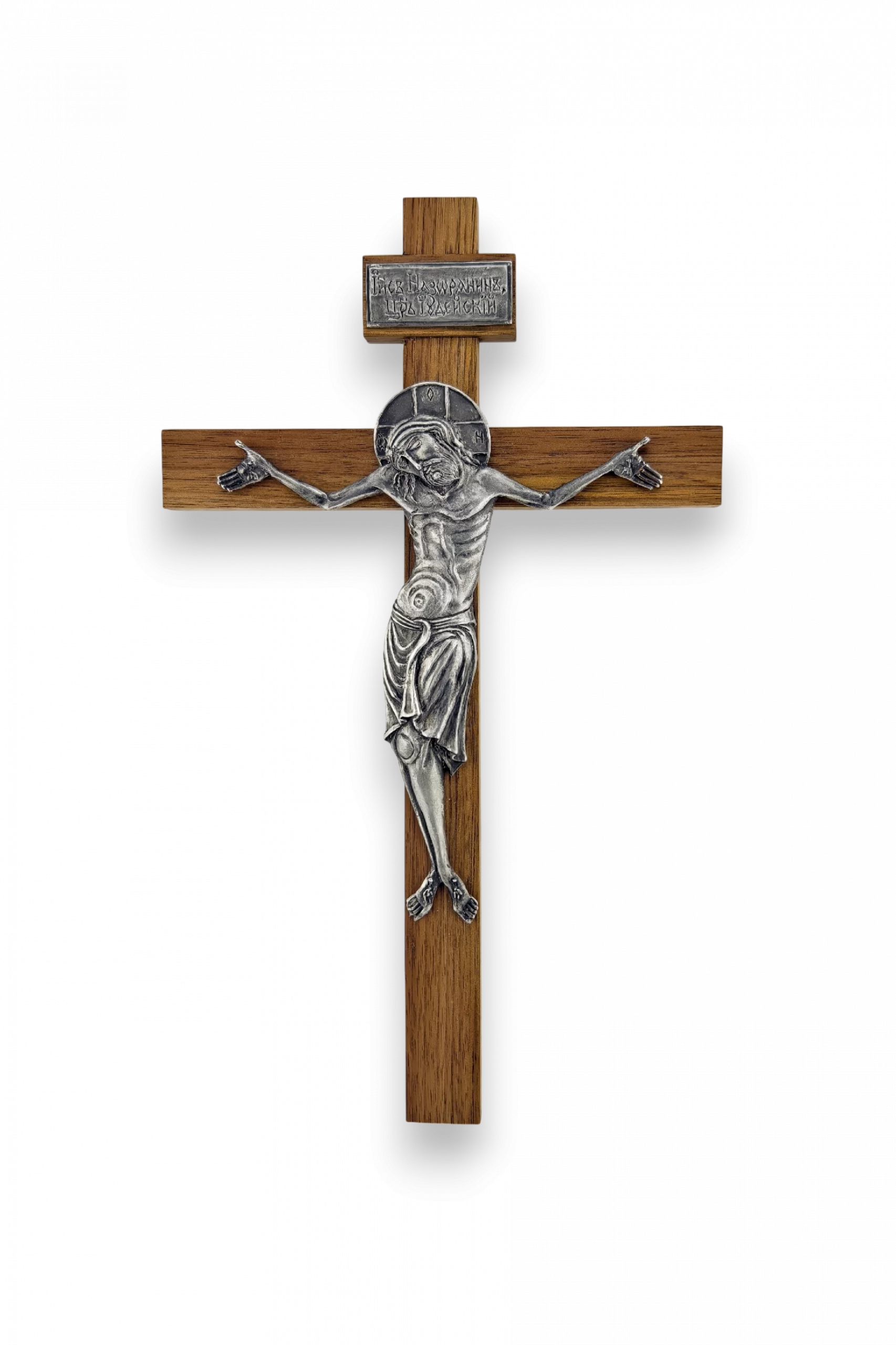 Крест келейный "Христос страдающий" - Пьютер Крест келейный "Христос страдающий" - Пьютер