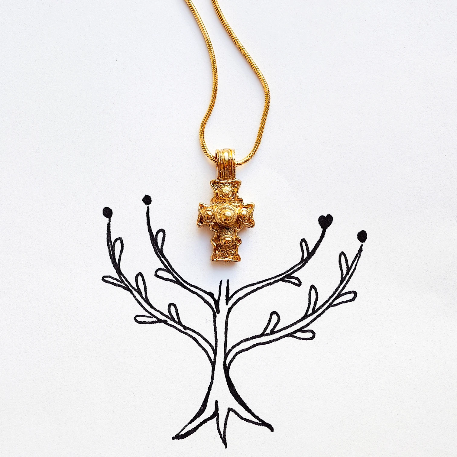 Нательный крестик "Древо Жизни" - Золочение Нательный крестик "Древо Жизни" - Золочение