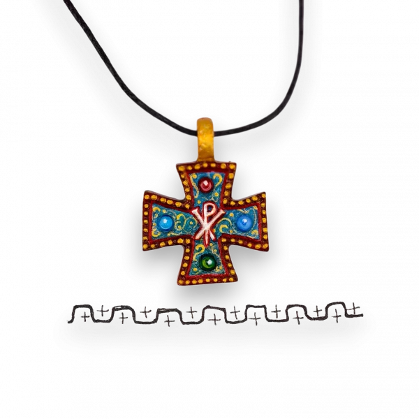 Нательный крестик "Константиновский" - Авторская роспись